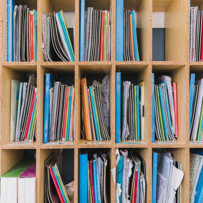 shelf-with-pupil-study-notebooks